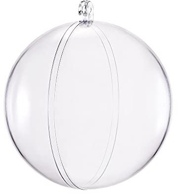 sourcing map 10Stk. 4-Zoll(100mm) Klar Kunststoff Ornament Kugel