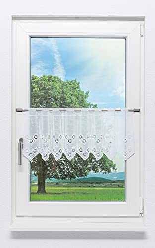 LYSEL Scheibengardine Rautendesign (Bx H) 88cm * 30cm weiß/reinweiß