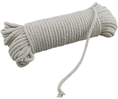 100 Ft Heavy Duty Braided Cotton Rope Clothesline Approximately #6 1/4 6 mm Multi Purpose Home Boat Camping