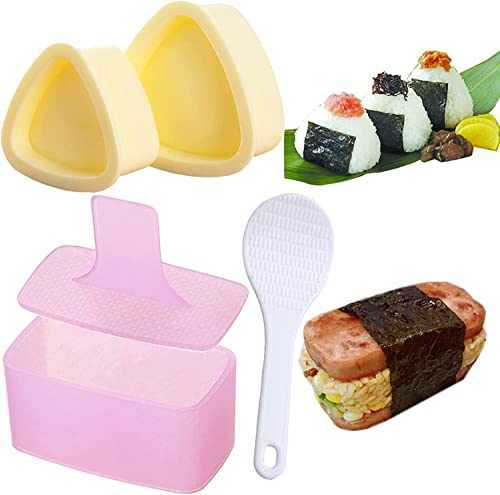 MUSUBI Onigiri Mould, 3 PCS Rice Ball Mould Mold, Maker Kit, Sushi Mould Rice Mold for Kids Bento Picnic Sushi DIY