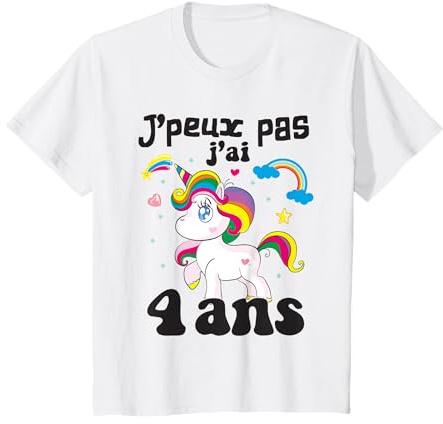4 Ans Fille - J’Peux Pas J’ai 4ans Licorne Fillette 4 ans T-Shirt