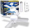 Bell+Howell E26/E27 Cold Light Pedestal Fan Wireless with 15.7 Inch Fan, LED Spotlight, 1000 Lumens, 5000 Kelvin, Replacement Ceiling Fan for Bedroom, Kitchen, Balcony
