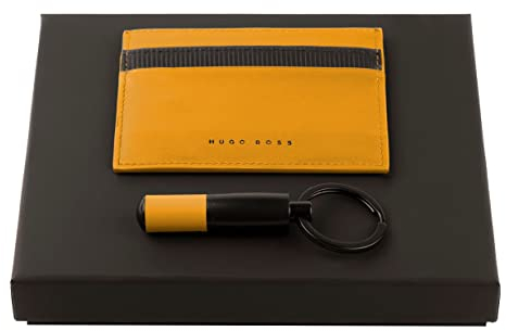 Hugo Boss Set Yellow Schlüsselring & Visitenkartenetui in der Farbe Gelb und Schwarz, HPCK215S