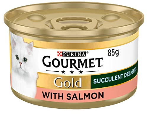 GOURMET Gold Succulent Delights Salmon Wet Cat Food 85g, Pack of 12