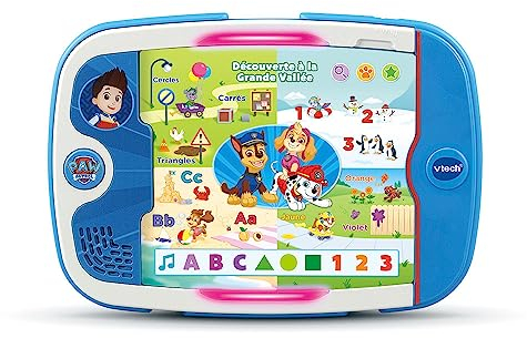 VTech - Pat' Patrouille, TactiPad Missions Éducatives, Tablette Tactile Enfant sans Écran, Fiches d'Activités et Jeux Éducatifs, Jouet Paw Patrol, Cadeau Enfant de 3 Ans à 7 Ans - Contenu en Français