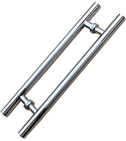 Verdickter 304 Edelstahl gebürstetes Rundrohr Schiebe-Scheunentorgriff Glastür Push-Pull-Handlauf-Hardware (120 x 90 cm)