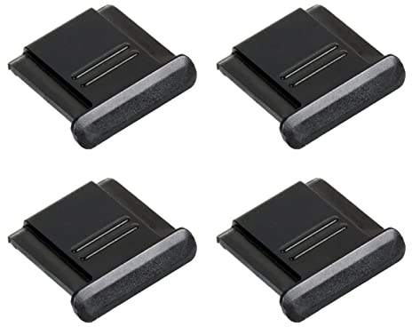 Blitzschuh Abdeckung, Blitzschuhabdeckung, BS-1 Schutzkappe für Blitzschuhe, Hot Shoe Cover, Blitzschuh-Abdeckkappe Geeignet für Nikon,Panasonic,Olympus etc., Schwarz, 4 Stück