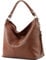 modamoda de T160 Damen Leder Schultertasche Henkeltasche Large handmade in Italy, Farbe:Braun