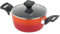 FLORINA Aluminium Topf (2,5 l) 20 cm I Kochtopf CHILI mit Glasdeckel I Antihaftbeschichtung Stein-Imitierend I Topf mit Bakelit Griff I Nudeltopf, Fleischtopf I Für alle Herdarten & Induktion (Orange)