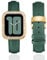 BINLUN Leather Strap Compatible with Apple Watch 45mm 44mm 41mm 40mm Women Leather Band with Glitter Diamond Rhinestone Case Compatible with iWatch Series 9/8/7/SE2/SE/6/5/4（41mm,Green）
