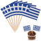 YXHZVON 100 PCS Banderas de Palillos de Dientes de Grecia, Bandera de Palillo de Cóctel Mini Bandera para Fiesta Pastel Sándwiches Pub Frutas Decoración del Evento Real