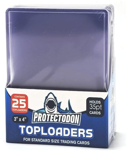 Protectodon Top Loaders Clear Rigid Card Sleeves 35pt – 3 x 4 Inch Hard Cases for Trading Cards, Sports Cards (25 Pack)