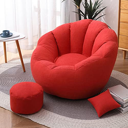 BOGDTF Bean Bag Chair, Lounger Bean Bag for Adults Teens Personal Sized, Single Beanbag Lounge Chair for Gaming, Reading, and Relaxing,red