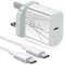 Galaxy A14 / A14 5G Charger Plug 20W USB C Fast Charger Cable [1M] Charging Cable High Speed Charger Adapter UK 3 Pin Mains Wall Phone Charger Quick Plug For Samsung Galaxy A14 (WHITE)