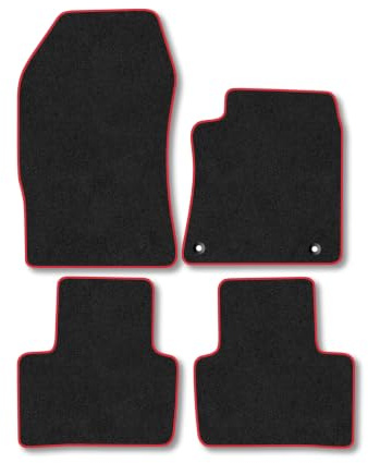 Vauxhall Astra (2022+) [Sports Tourer] Carpet Car Mats | Red Edge Trim Tailored Fit Floor Mats Full Coverage Protection Accessories Easy Clean Anti Slip Made in the UK