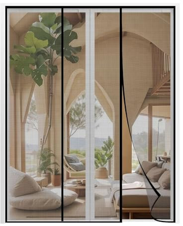 Zanzariera Magnetica,Zanzariere Magnetiche Per Porte Finestre,Chiusura Automatica Delle Zanzariera Con Calamita,Tende Antizanzare Per Porta Del Ingresso,Balcone E Soggiorno 225x275cm, Nero
