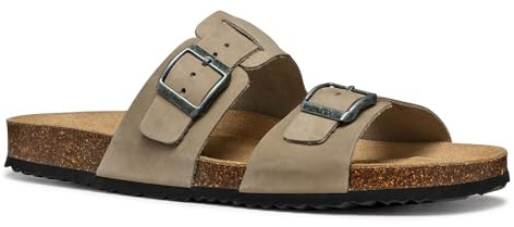 Geox Homme U GHITA B Sandale à glissière, Dove Grey, 45 EU