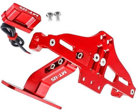 GQUIKGW License Plate Holder For Y-AMAHA MT125 MT-125 MT 125 2014 2015 2016 2017-2023 2022 2021 2020 2019 2018 2017 Motorcycle License Plate Holder Number Plate Frame(Black- Silver)