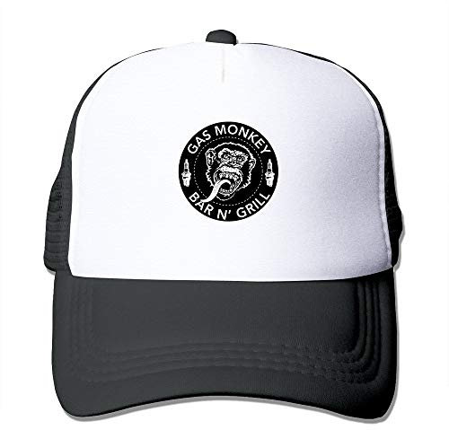 Print Adult Unisex Gas Monkey 100% Nylon Mesh Caps One Size Fits Most Adjustable Sport Cap Black