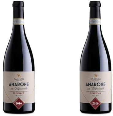 Casa Vinicola Sartori, Amarone della Valpolicella D.O.C.G. Riserva, Rosso, 2016, Confezione Regalo, 750ml Astucciato (Confezione da 2)