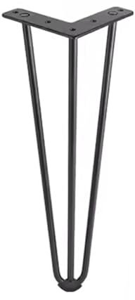 Pieds en épingle à cheveux industriels noirs en métal pour tables d'appoint et tables basses de 61 cm de style moderne et robuste