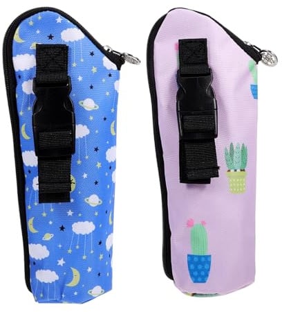 KOMBIUDA 2stücke Isolierte Babyflaschen-tragetaschen Für Unterwegs Thermobehälter Für Milchflaschen Für Aktive Eltern Stylische Designs Himmel Kaktus