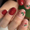 French Press On Nails Kurz, 24 Stück Nägel zum aufkleben Fake Nails, Rote Glitzer Weihnachtsbaum, Selbstklebende Kunstnägel, Glänzende FakeNails für Weihnachts-Nail Art (Rot Glitzer, 24PCS)