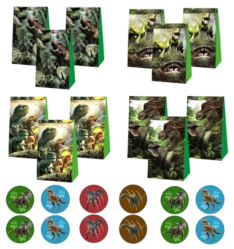 Dinosaurier süßigkeiten Tüten,12Pcs Dinosaur tüten,Dinosaurier Geschenktüten für Partys,Dino Geschenktüten,Geburtstagstüten kleines