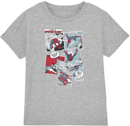 Marvel Boy's Spiderman Panel Collage Unisex Kids T Shirt T-Shirt