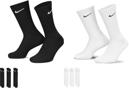 NIKE Herren Damen Sport Freizeit Socken 3er Pack SX7664 OL BB, Farbe:Weiß, Größe:L = 42-46