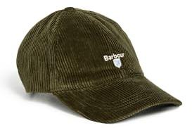 Barbour Preston Cord Baseballkappe für Herren, Olivgrün
