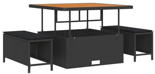 vidaXL Gartensofa-Set 8 STK. 7-Sitzanzahl Schwarz