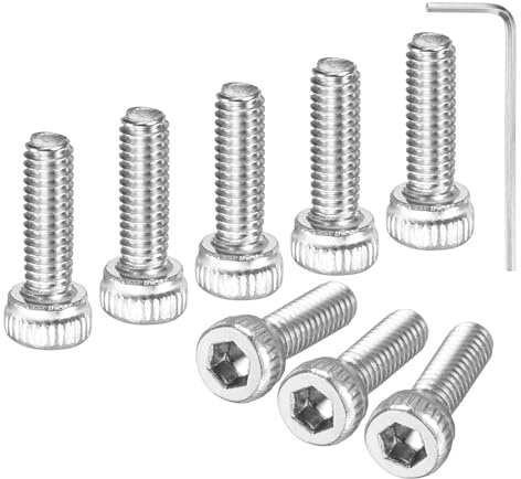 M METERXITY 50-Pack Socket Head Cap Screws M2.5x8mm 304 Stainless Steel | Hex Machine Bolts, Allen Socket Drive with Hex Wrench, for Repair, DIY, Fully Threaded Fasteners Kit