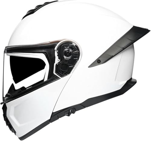 Caimcie Modularer Motorradhelm, ECE/DOT-zugelassener hochklappbarer Integralhelm, Straßenrad-Rennhelm, mit Antibeschlag-Doppelvisier, für Erwachsene, Männer und Frauen D,XXXL=62-63cm