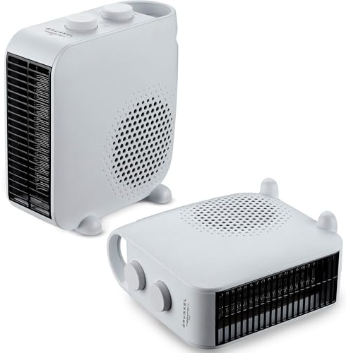 Calefactor de GRUNKEL CF-2000DUAL, 2000W, 2 niveles + ventilación, uso vertical u horizontal, termostato, protección sobrecalentamiento, compacto y práctico.