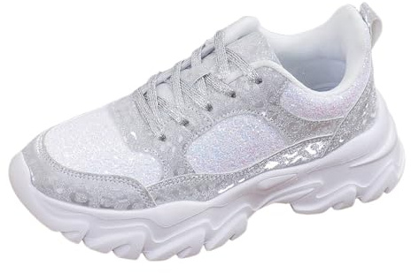 Con. Glitter Scarpe Da Ginnastica Donna Scarpe Sportive Invernali Campus Rosse Nere Rosa Sneakers Calzature Platform Colorate Basse Lavoro Bianche 39 Argento Eleganti Shoes for Women Glamour Chunky