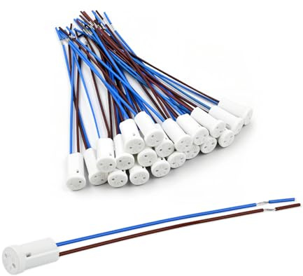 LteelDay 36 Stück G4 Keramik-Lampenfassung mit 10 cm Teflondraht