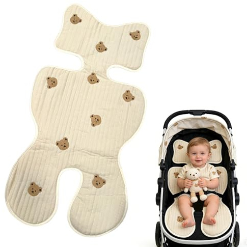 Nzkeuf Atmungsaktive Sitzauflage Buggy, 72x40cm, Universal Baby Sitzauflage Kinderwagen, Waschbar, Kühlt und Schützt, Sommer Sitzeinlage für Buggy Kindersitz Babyschale, Sitzauflagen für Kinderwagen