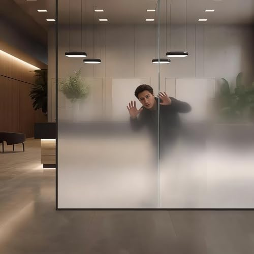 Vinilo Ventana Privacidad Película de Privacidad para Ventanas de Vidrio Esmerilado Puro con Degradado, Película de Privacidad Unidireccional para Ventanas, Adhesivo para Vidrios(3.3x5ft/1x1.5m)