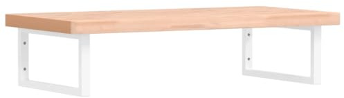 vidaXL Waschtischplatte mit Halterung, Holzplatte Waschtischkonsole Wandmontage, Waschbeckenplatte Wandkonsole Wandregal, Stahl Massivholz Buche