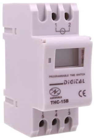 Interruptor horario astronómico digital, reloj temporizador semanal programable, 8 encendido/apagado, pantalla LCD, función amanecer y atardecer para luces exteriores y señales, 2 módulos de cuadro
