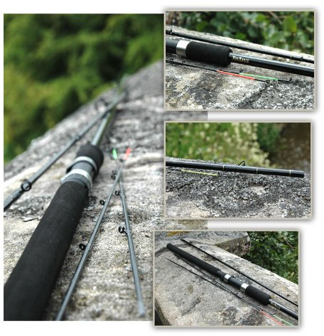 Hot Reels 10' Match Feeder Carp Leger Quiver Tip Fishing Rod with 3 Quiver Tips