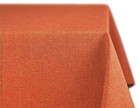 Beautex - Nappe en lin infroissable - Effet lotus - Forme ovale rectangulaire - Taille et couleur au choix, Textile, terracotta, Eckig 135x200 cm