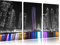 Pixxprint Skyline von Dubai bei Nacht, Leinwandbild 3 Teilig, Gesamtmaß: 120x80cm, Wandbild, Dekoration, fertig gespannt, Kein Poster