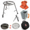 CampMaid Outdoor Kochset - Dutch Oven Tools Set - Holzkohlehalter & Gusseisen Grillzubehör - Camping Grill Set - Outdoor Kochen Essentials - Camp Kitchen Equipment - (7-teiliges Set)