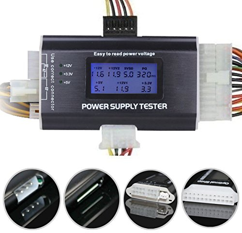 LEAGY 20/24 4/6/8 Pin 4,6 cm LCD Computer PC Power Supply Tester für SATA, IDE, HDD, ATX, ITX, Byi Stecker