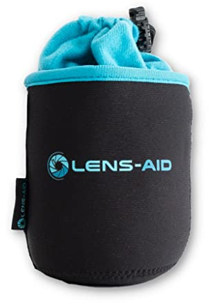 LENS-AID Housse pour Objectifs d’Appareil Photo en Néoprène avec Doublure en Polaire : Etui, Poche pour protéger Objectifs avec Cordon