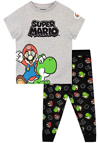 Super Mario Jungen Schlafanzug Grau 104