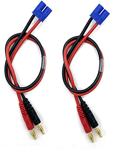 FLY RC 2pcs EC3 Ladekabel mit 4mm Bananenstecker 14AWG Silikonkabel 30cm