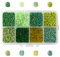 Craftdady Lot de 12 500 perles de rocaille en verre 12/0 de 2 mm - Petites perles poney de couleurs mélangées pour la fabrication de bijoux - Vert